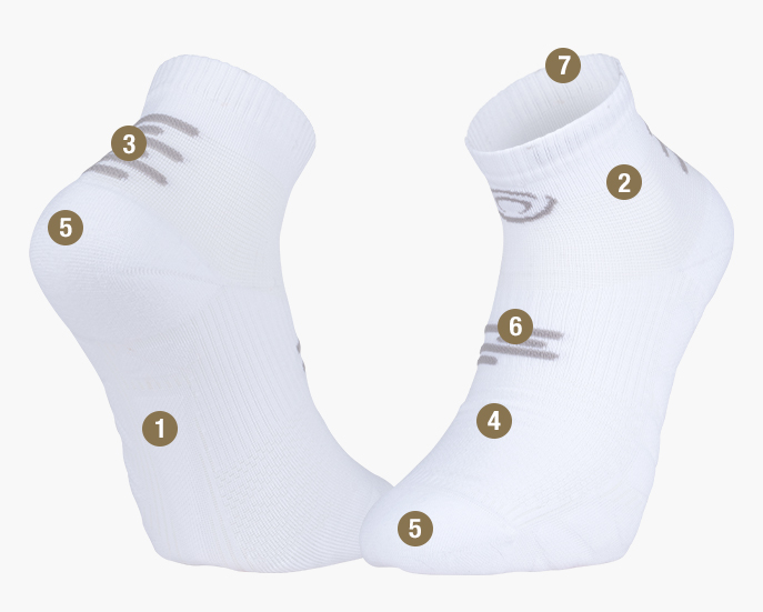 RUN MARATHON low socks white/grey